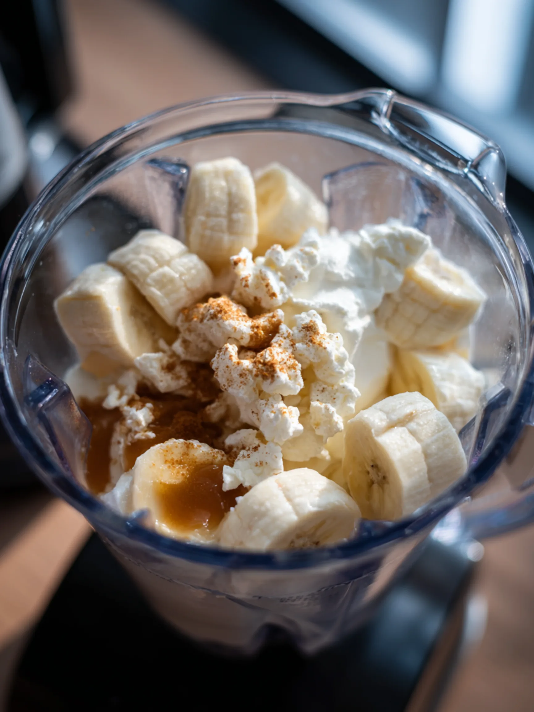 Blending cottage cheese ice cream mixture