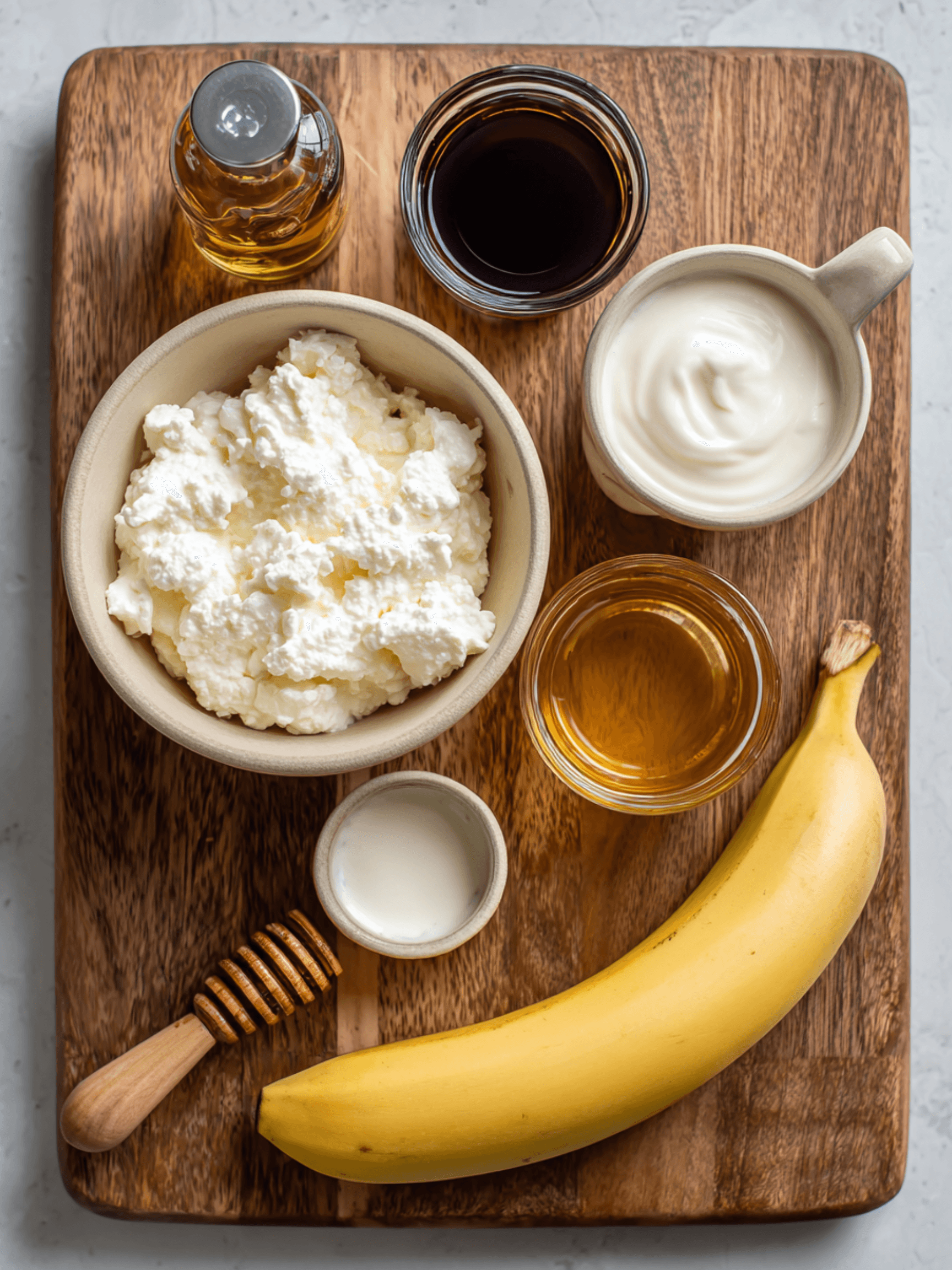 Ingredients for cottage cheese ice cream recipe