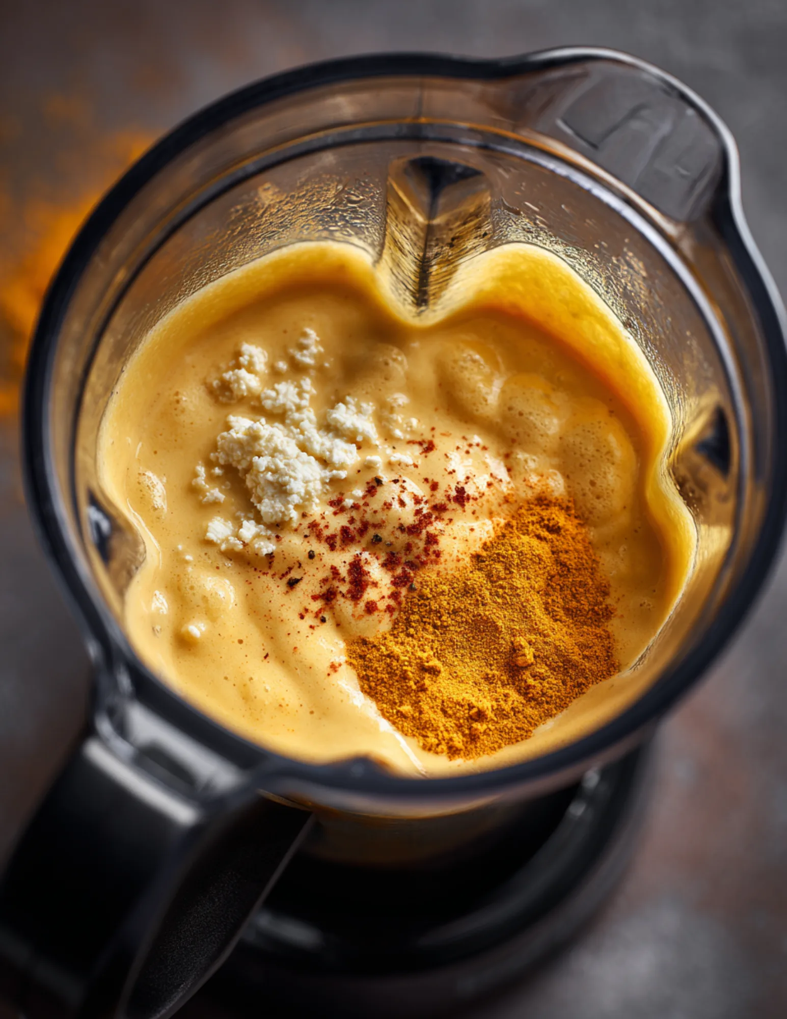 Blending cottage cheese cheese sauce