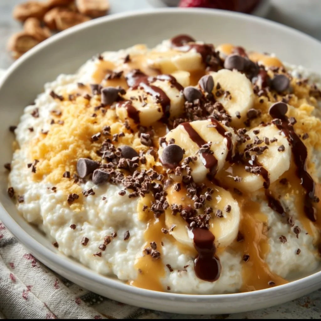 Cottage Cheese Protein Power Bowl topped with fresh fruits and nuts