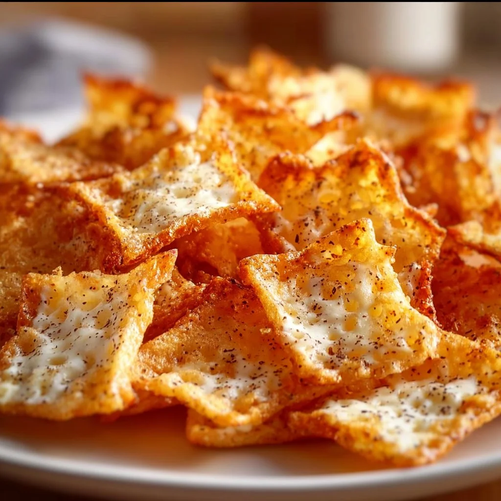Cottage cheese chips in a bowl, a healthy and crunchy snack option