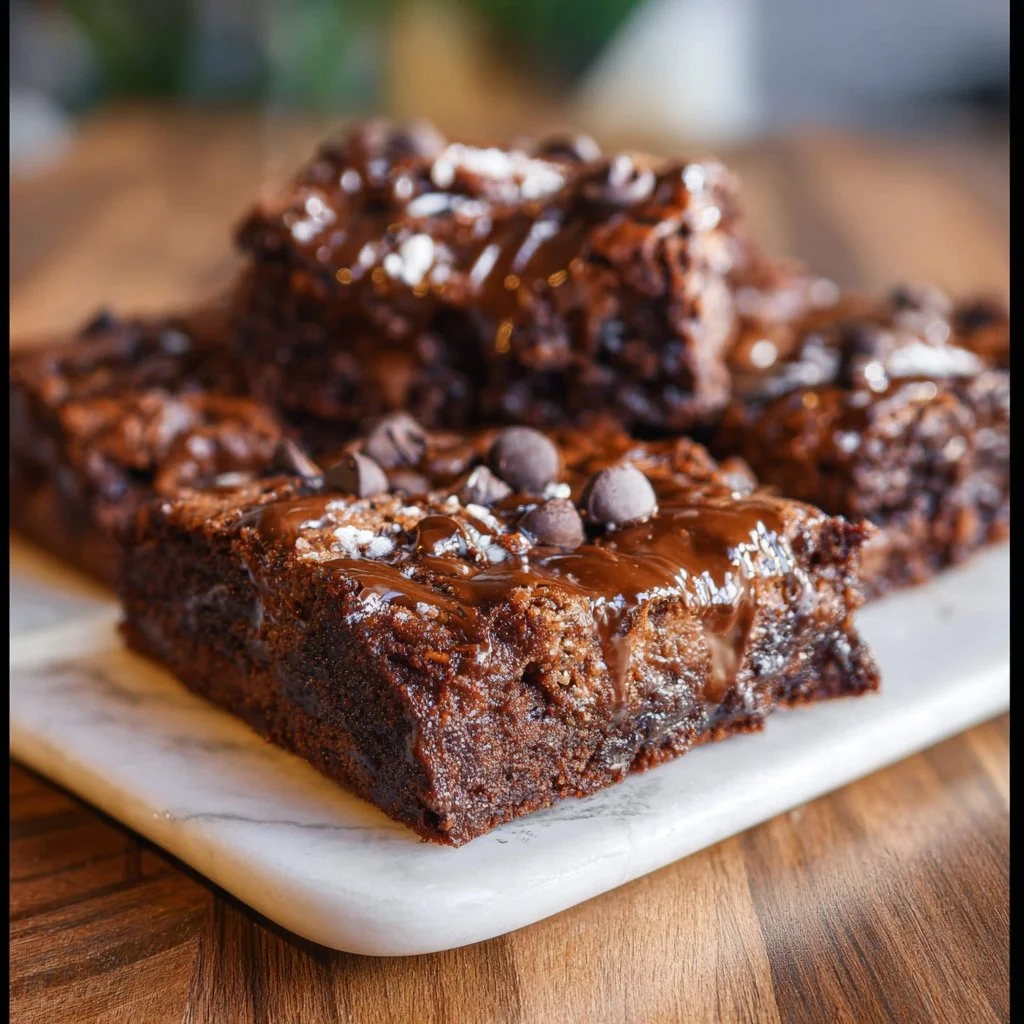 Delicious homemade Cottage Cheese Protein Brownies on a plate