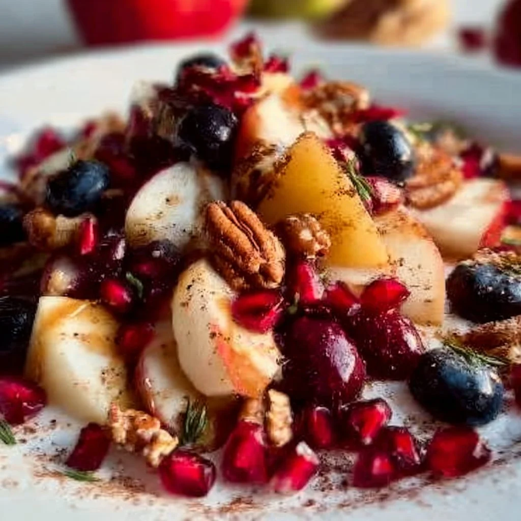 Delightful fall fruit salad with apples, pears, and seasonal spices.