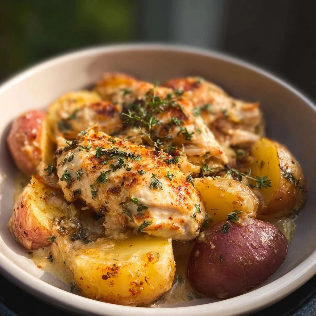Delicious Instant Pot Chicken and Potatoes dish served in a bowl