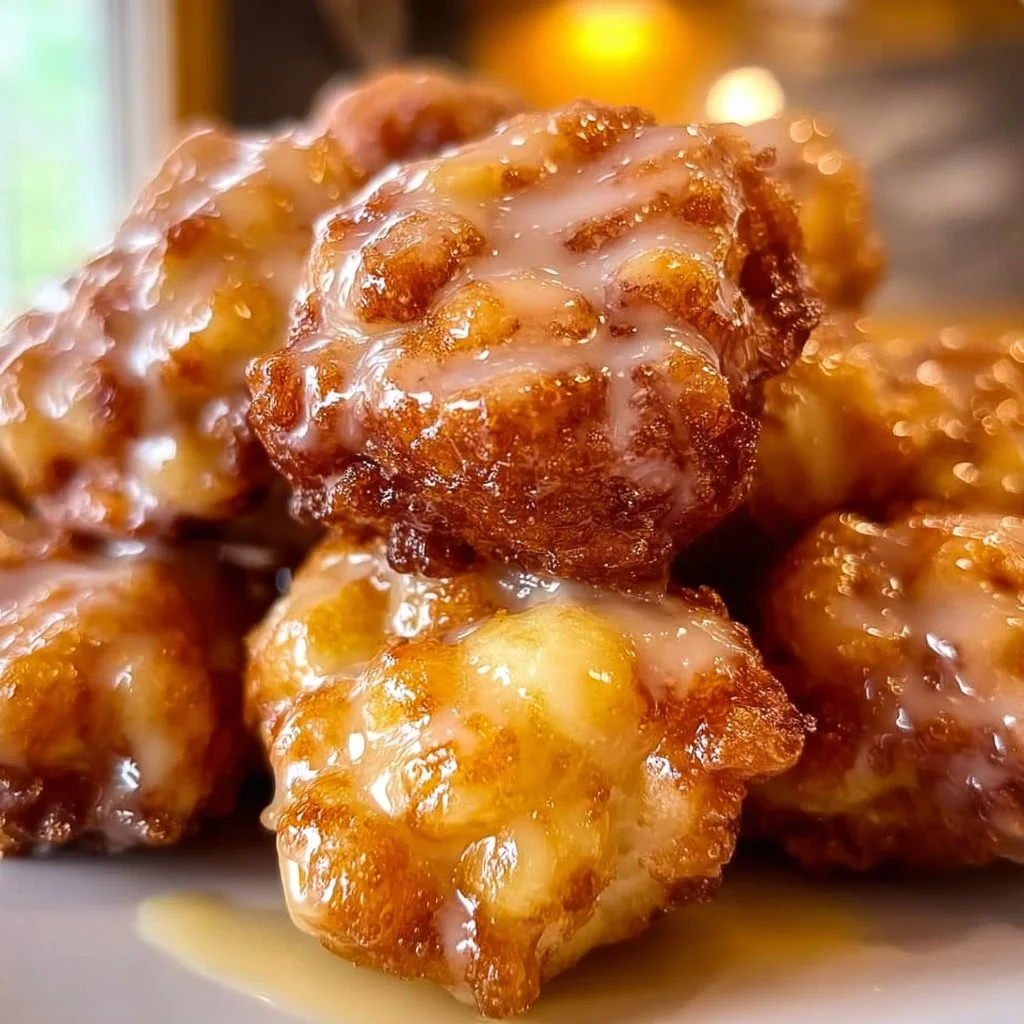 Delicious homemade oven apple fritters served on a plate