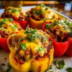 Tender BBQ stuffed bell peppers filled with savory ingredients