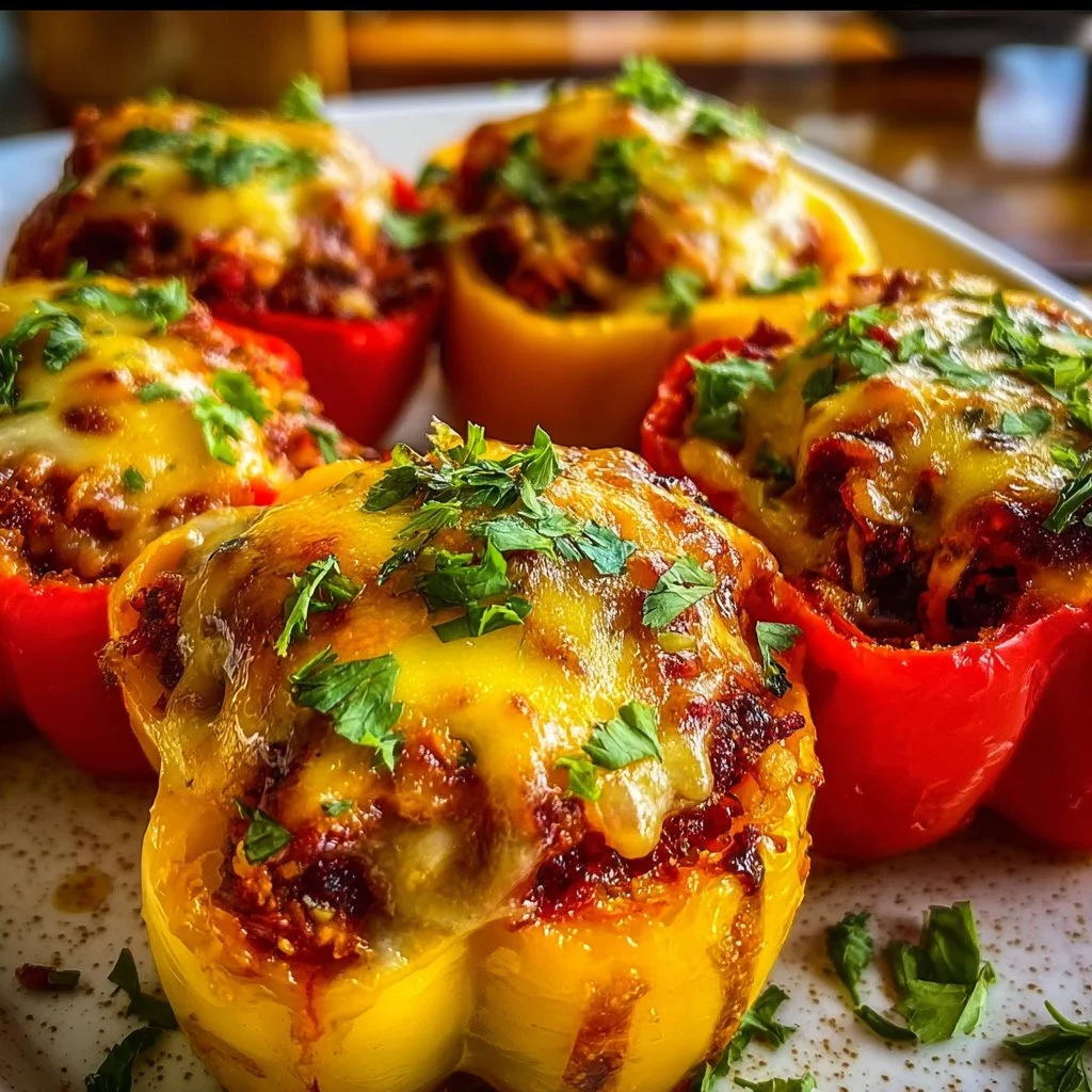 Tender BBQ stuffed bell peppers filled with savory ingredients