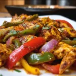 Delicious sheet pan chicken fajitas with vibrant bell peppers and onions